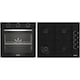 Pachet Cuptor incorporabil Arctic ARSE11130BD, 71 l, Electric, 6 functii, AquaDropClean, Grill, Timer, Clasa A + Plita incorporabila, Gaz, 4 Arzatoare, Aprindere electrica, Wok, 60 cm, Negru