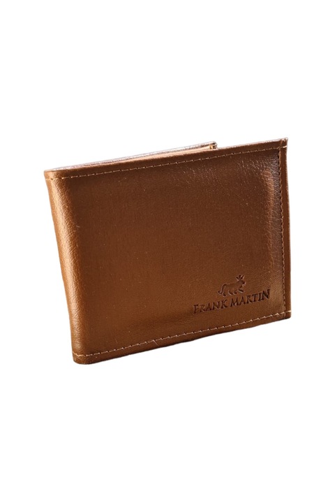 Мъжки портфейл, Frank Martin, Екологична кожа, кафяв, 13x9 cm