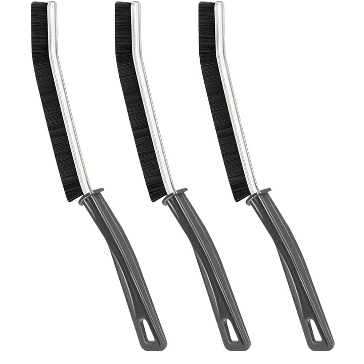 Комплект от 3 четки за почистване, oein, ергономична дръжка и тясна глава, идеални за баня, кухня, вана, под, мивка, черни