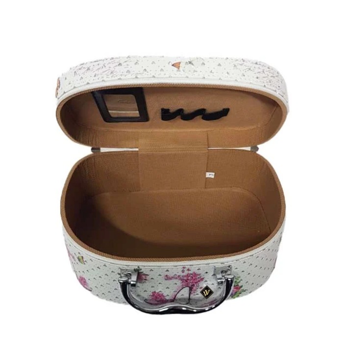 Set 3 casete pentru accesorii si bijuterii cu oglinda, stil gentuta, Velve