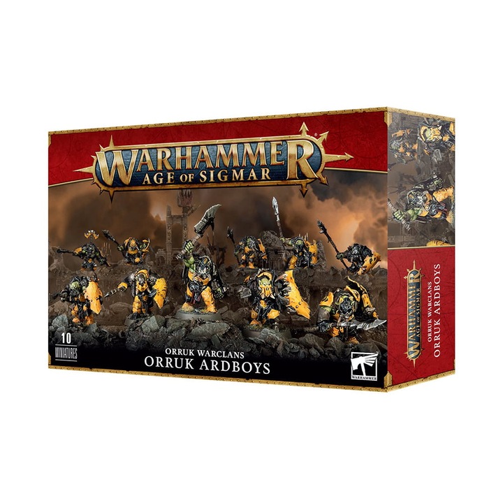 Warhammer Age of Sigmar Game Expansion Ardboyz Orruk Warclans Games Workshop 98 Piece Grey