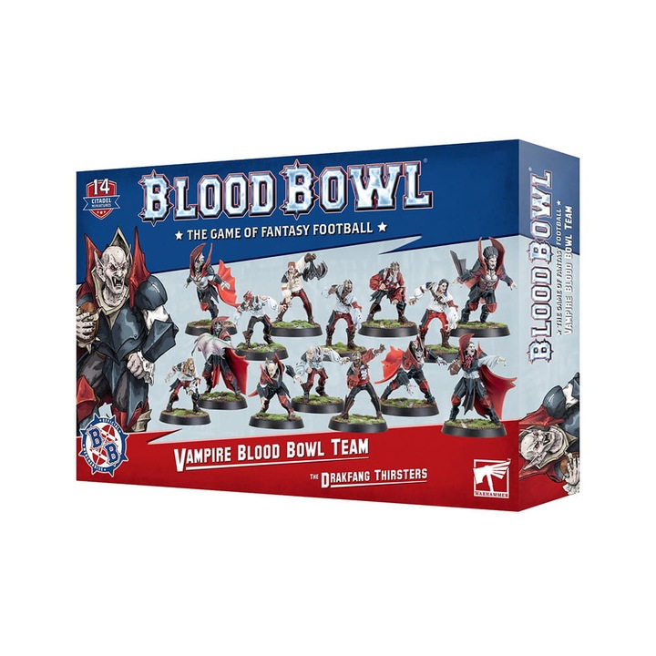 Blood Bowl Game Expansion, The Drakfang Thirsters Vampire Team, Games Workshop, 96 части, сив