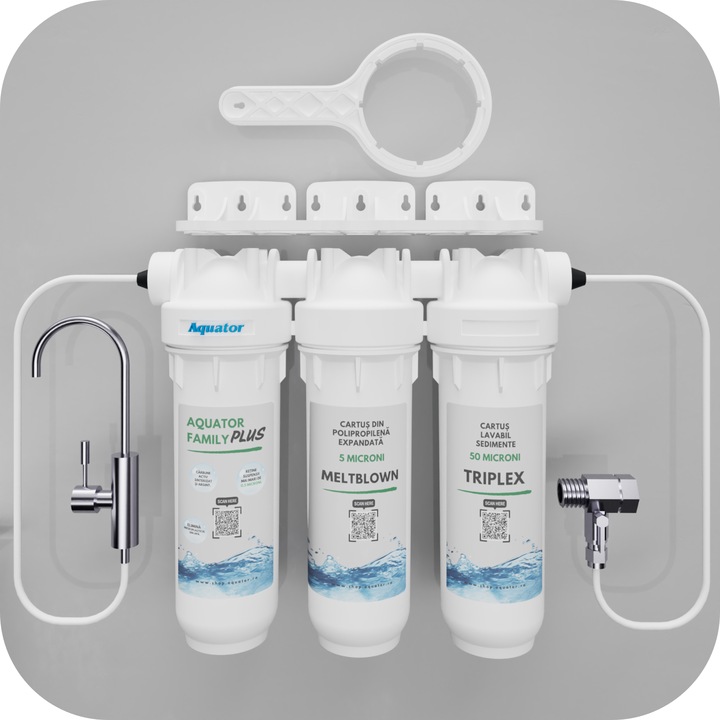 Filtru de apa, Aquator Family Triplex Plus, 8000 - 10000 L - sistem complet