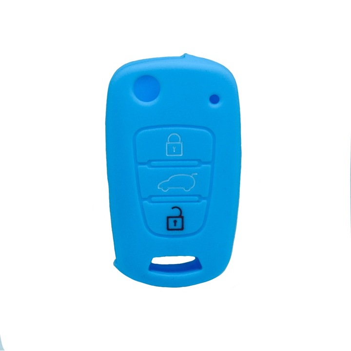 Husa cheie tip briceag Hyundai i30, albastru deschis