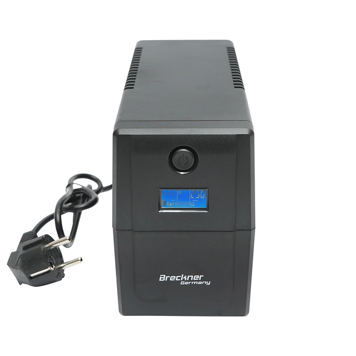 UPS 600VA/360W cu baterie 7Ah si 2 prize shuko, LCD, USB, AVR Breckner Germany