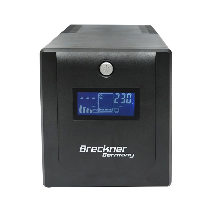 UPS 1500VA/900W cu baterii 2x9Ah si 4 prize shuko, LCD, USB, AVR Breckner Germany