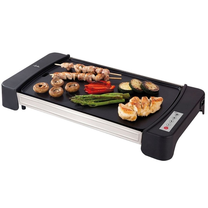 Gratar electric Jata GR2600, 2600 W, Suprafata de gatit: 46 x 28 cm, Negru