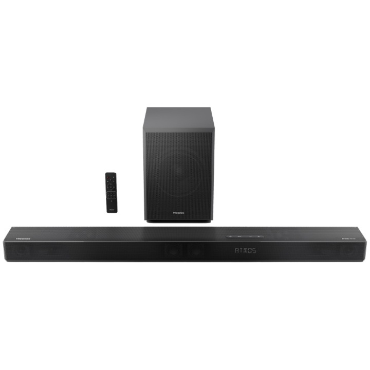 Soundbar, Hisense, U3120G, 3.1.2CH, 420 W, DTS/Dolby Atmos, Subwoofer, Wireless, Negru