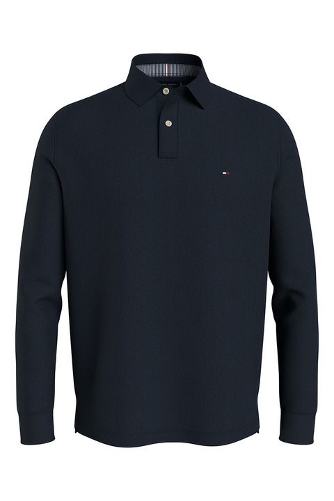 Tommy Hilfiger, Bluza polo din amestec de bumbac organic, Albastru ultramarin