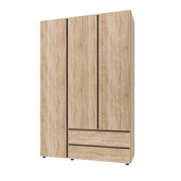 Dulap Light ShL 3, Everest, Sonoma Stejar, 137 cm x 52 cm x 208 cm