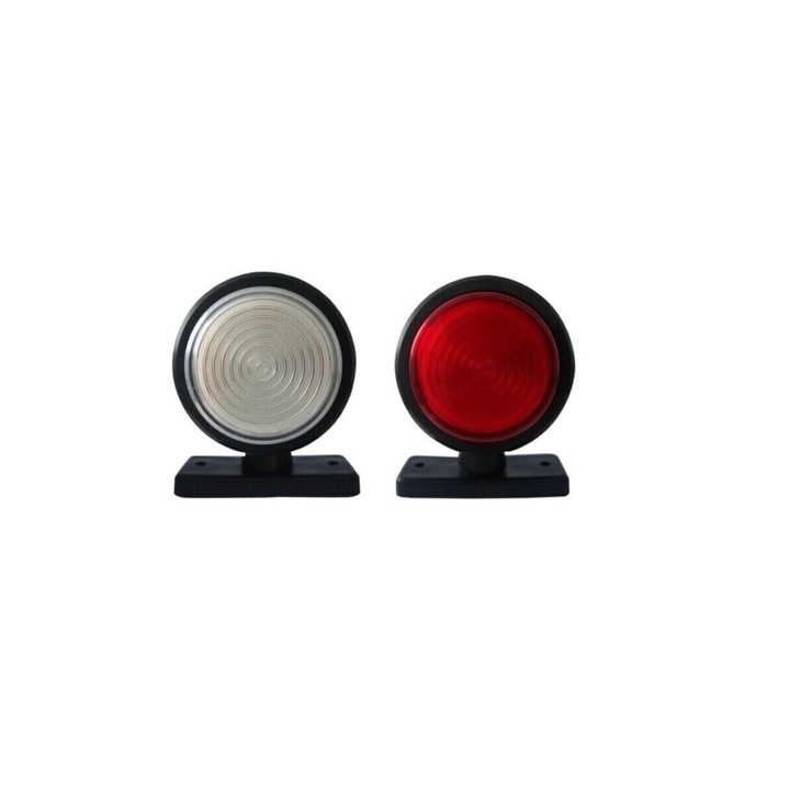 Комплект 2 габаритни Led светлини, оразмерени за камион, ремарке, каравана, АТВ 12-24V, бяло-червени