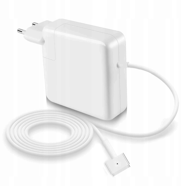 Laptop töltő, Alogy, Macbook kompatibilis, 85W, 20V, Magsafe 2T, 75x75x30 mm, 1,5 m, fehér