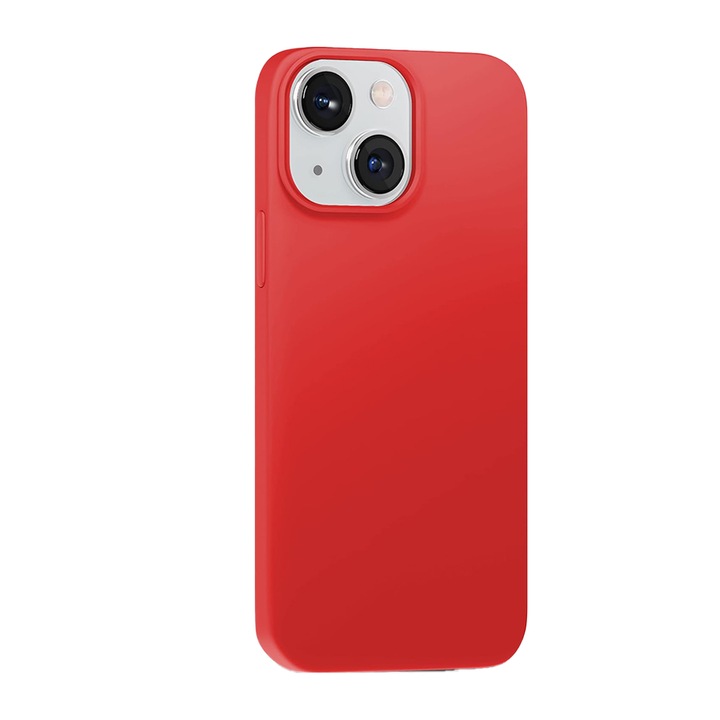 Панел за телефон, съвместим с iPhone 15 Plus, G-Tech, вътрешност от микрофибър, защита на камерата, силиконов TPU, матов външен вид, червен