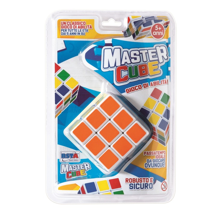 Joc memorie si inteligenta pentru copii, Cub tip puzzle Rs Toys, 3 x 3 x 3, cu fete multicolore