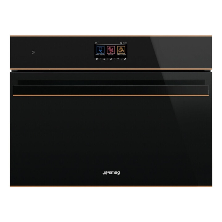 Cuptor SMEG SO4604S4PNR, Combi Steam, cu tehnologie Galileo, 45 cm, compact