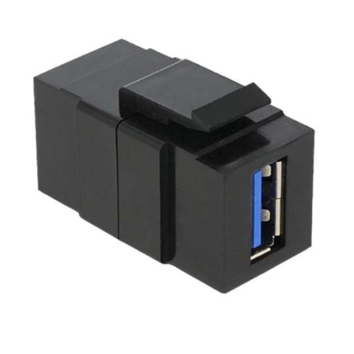 Modul, DeLock, USB 3.0 A mama, Negru