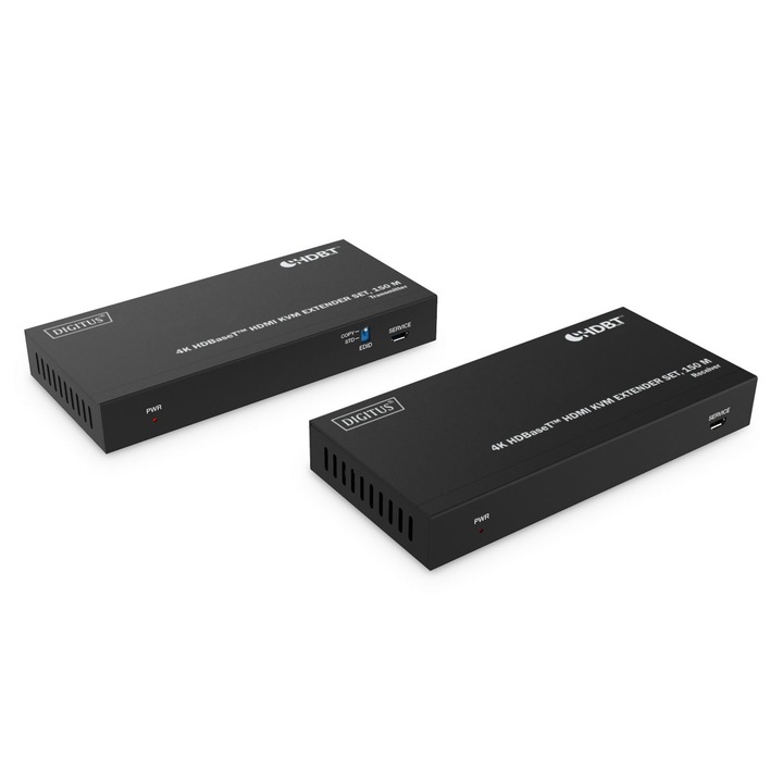 Digitus DS-55522 4K HDBaseT HDMI KVM Extender Set 150m Black, 212558, Speciális átalakító