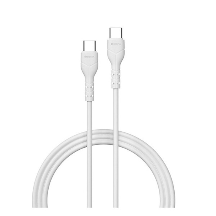 Devia adatkábel, type-c - type-c, 3a, gyorstöltő, 100cm, fehér