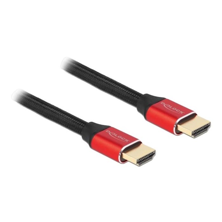 Cablu HDMI, Delock, 8K 60hz, 0.5m, Rosu/Negru