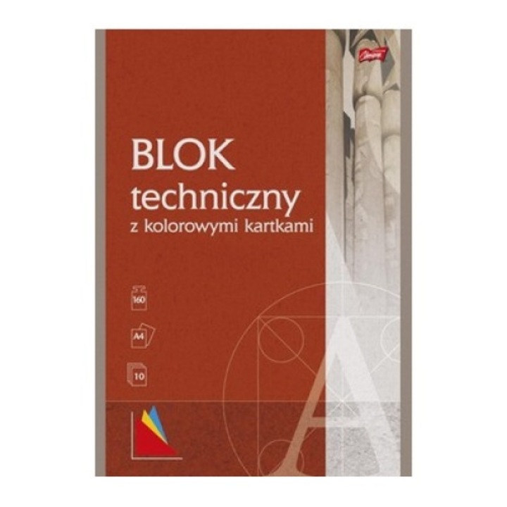 Bloc tehnic A4 10k culoare UNIPAP p10, pret pentru 1 buc.