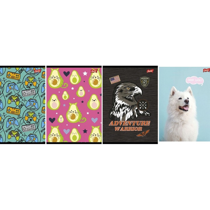 Füzet A4 32 oldal, laminált, színes mix