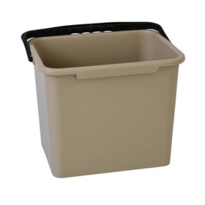Szögletes vödör, Bravo, Műanyag, 7 l, Bézs