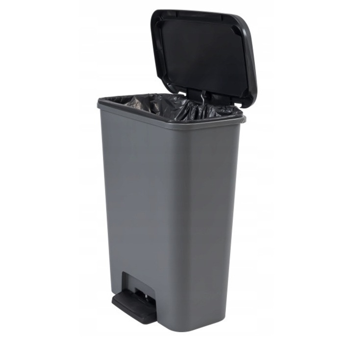 Pedálos szemetes, Curver, Műanyag, 50 l, 62 x 48 x 29,4 cm, Sötétszürke/Fekete