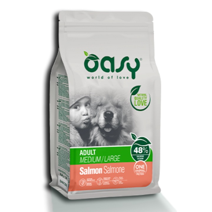 Oasy One Protein M/L Felnőtt kutyatáp, lazac 2,5 kg