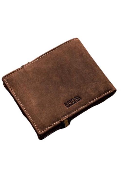 Portofel barbati, Peterson, Piele naturala, Protectie RFID, Maro