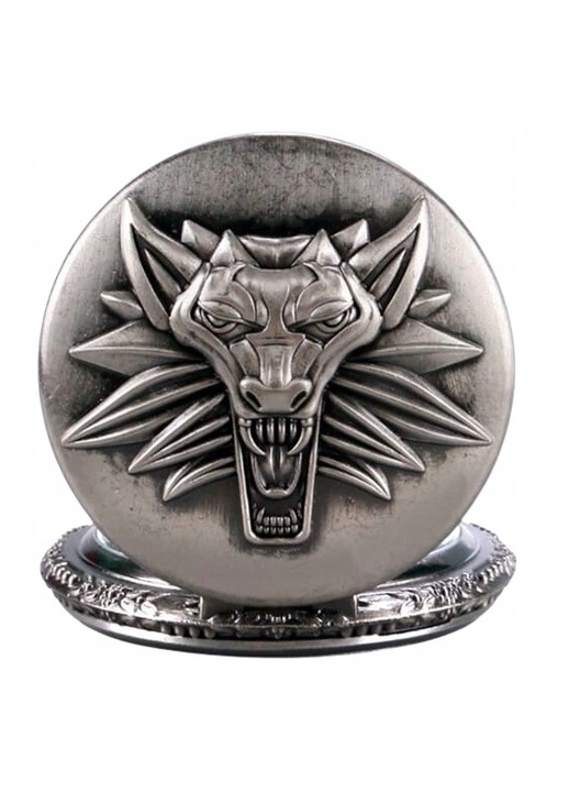 Ceas de buzunar pentru barbati, Edibazzar, Metal/Aluminiu, 37 cm, 4.5 cm, Argintiu
