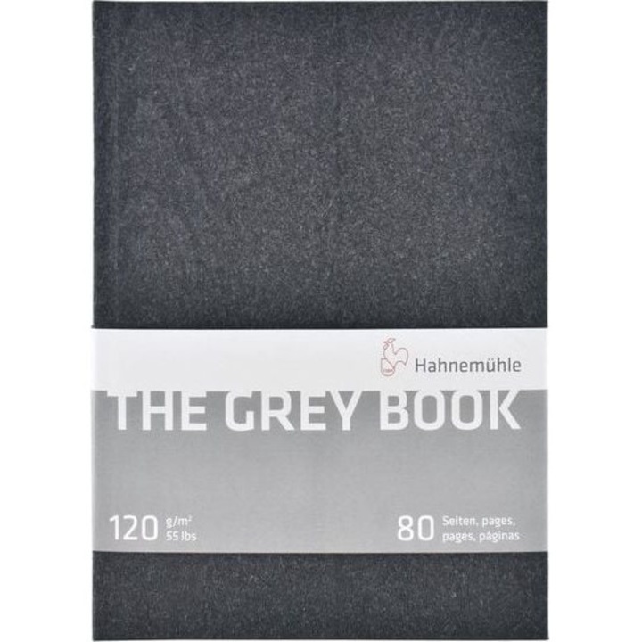 Jegyzetfüzet, Hahnegohle A5, 40 lap, 120 g, szürke