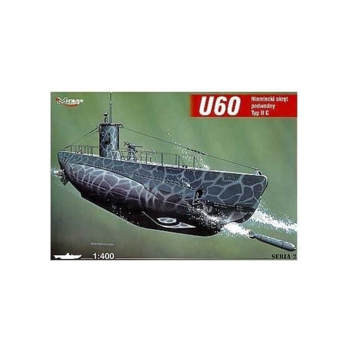 Macheta submarin, Mirage "U60" U-BOOT, Plastic, 1:400, Multicolor