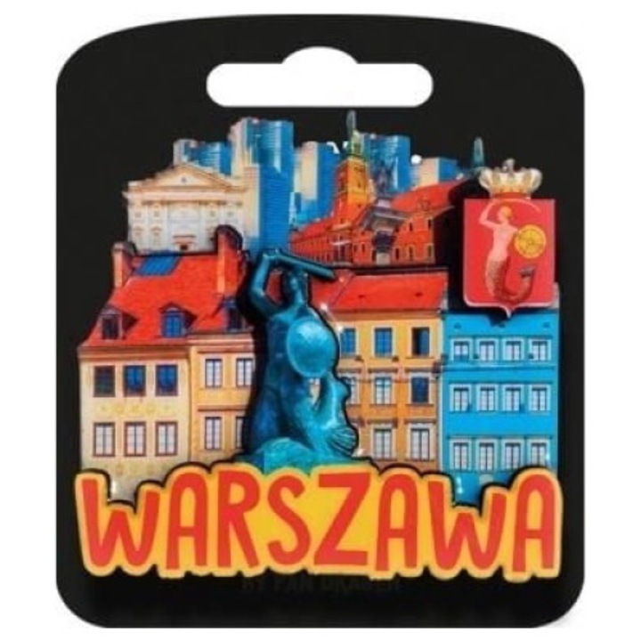 Magnet decorativ Warszawa, Pan Dragon, Multicolor