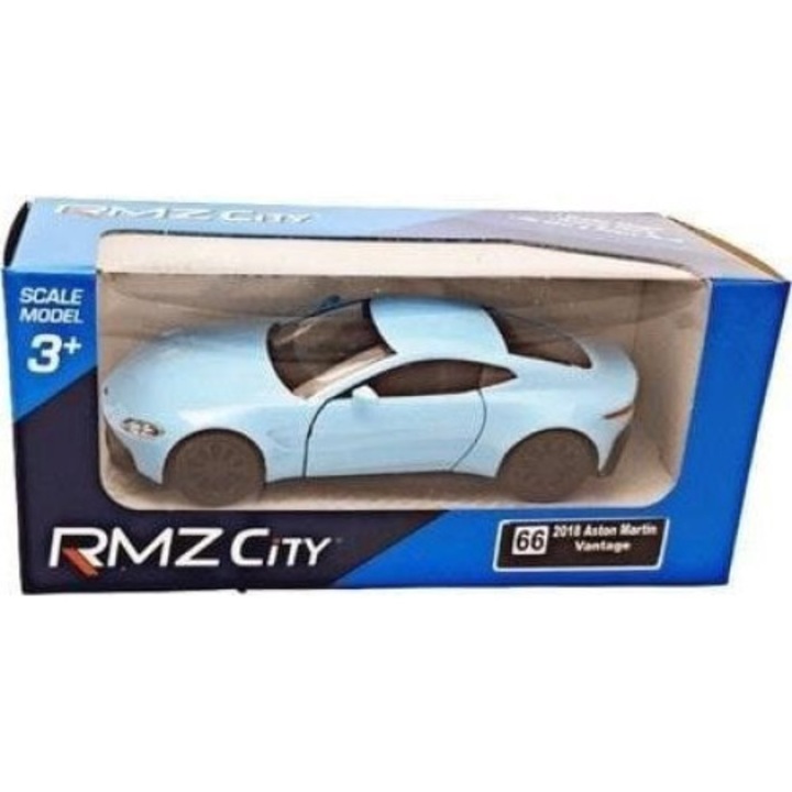 Автомобил Aston Martin Vantage 2018, RMZ City, 1:32, Пластмаса/Метал, Син/Черен