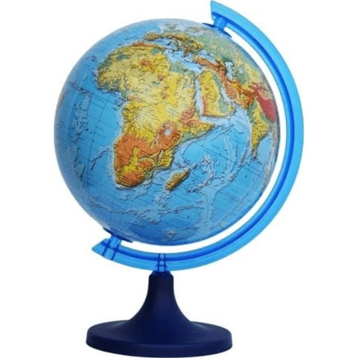 Глобус на света, Zachem, Пластмаса/Дърво, 25 см, Многоцветен