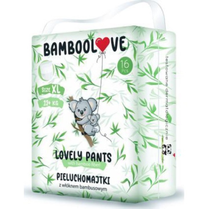 Бебешки пелени, Bamboolove, XL, 12+ кг, 16 бр