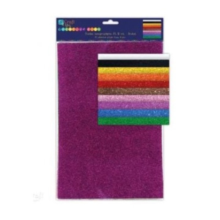 puma autoadeziva cu sclipici, DP Craft, 10 bucati, Multicolor