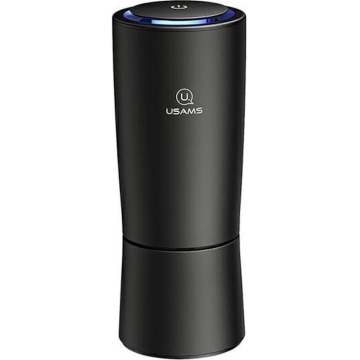 Мини преносим въздухопречиствател, Usams, 3 m3/h, HEPA филтър, 5V, ABS, черен