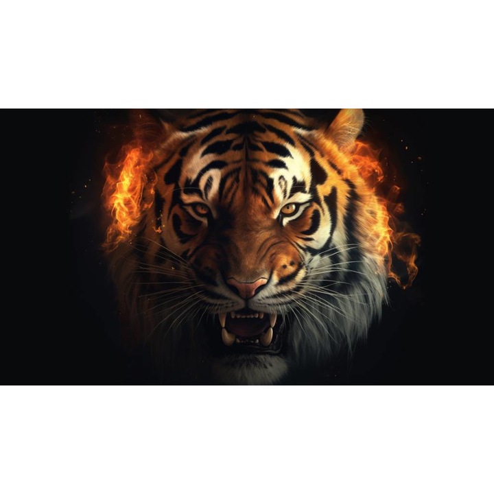 Öntapadó PVC tapéta - Burning Tiger, 100 x 150 cm