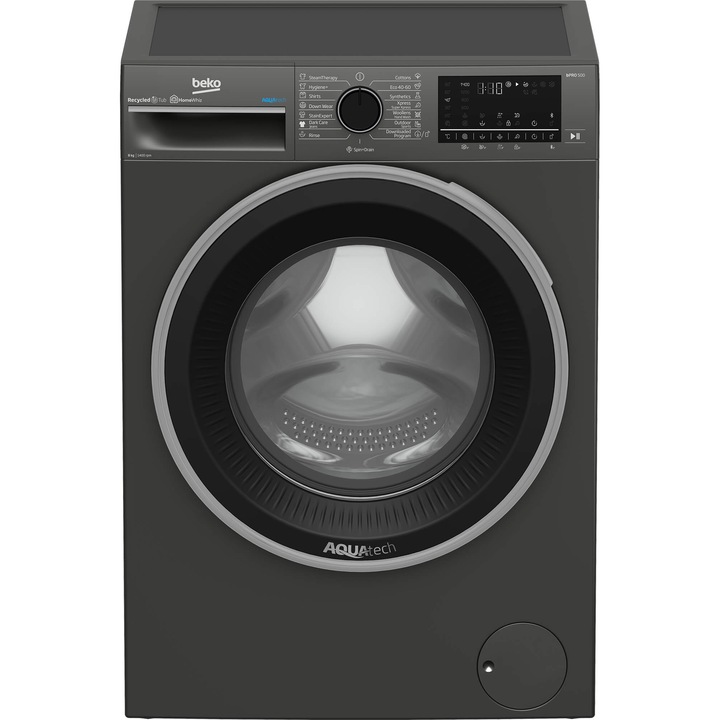 Пералня Beko B5WFU58418, 8 кг, 1400 об/мин, Инверторен мотор, Черен
