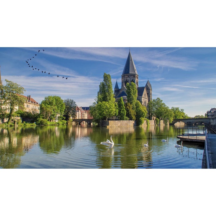 PVC öntapadós tapéta - Táj az újtemplomi templomból, 100 x 150 cm