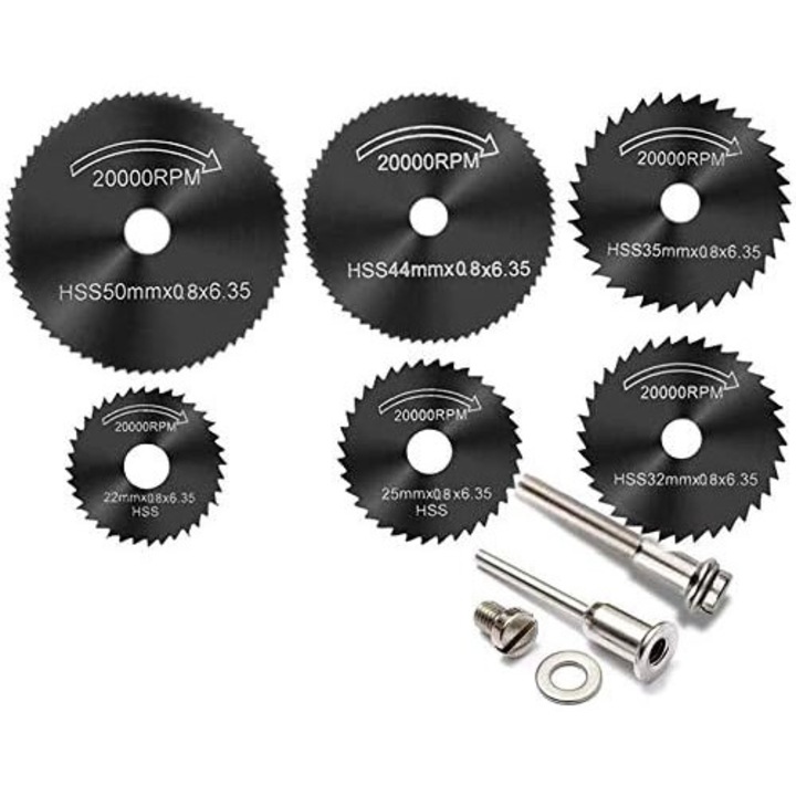 Set de 8 discuri de taiere, QttvbTna, pentru lemn/plastic/metal, negru