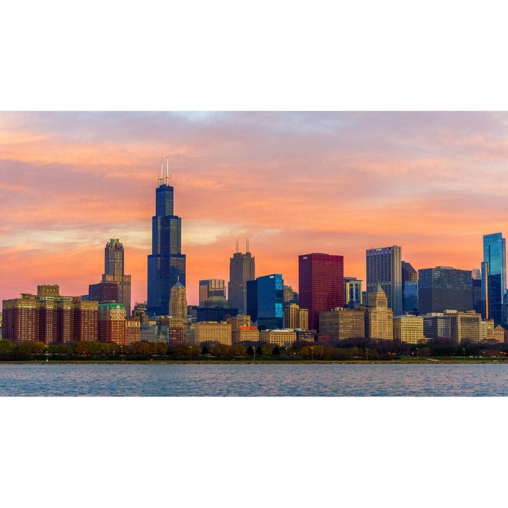 Sticker - Rasarit In Chicago, 130x80 cm