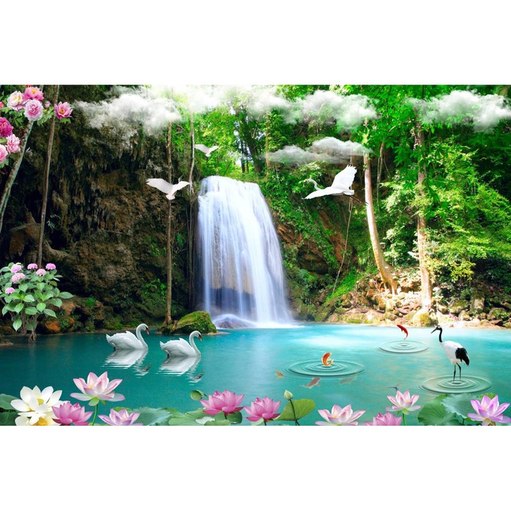 Öntapadó PVC tapéta - Story Waterfall, 100 x 150 cm