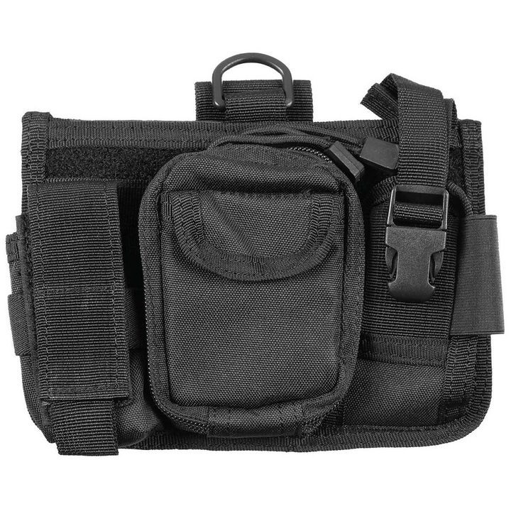 Borseta barbati MFH MOLLE, cu multiple buzunare, negru, 20x14cm