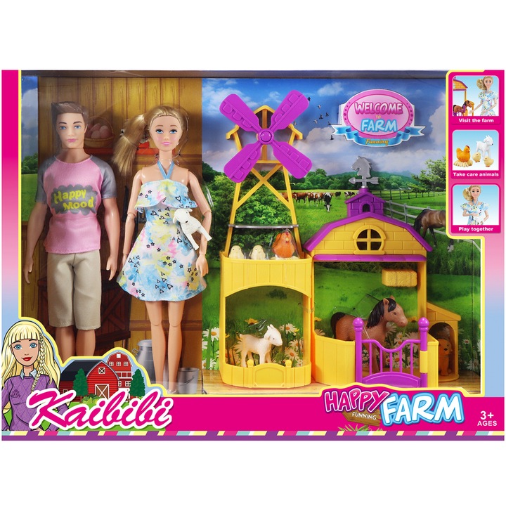 Комплект кукла Mappy, 29 см, Family Happy Farm