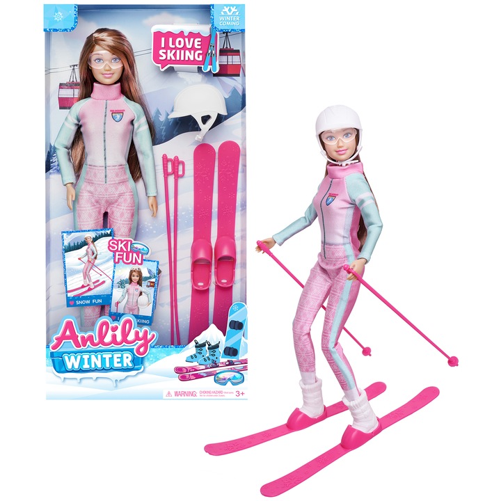 Комплект кукла Mappy 29 см, Winter, Със ски