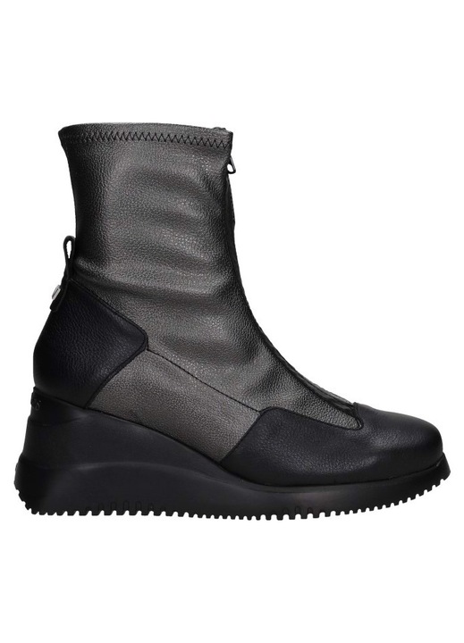 Botine dama Wonders din piele negre, Negru