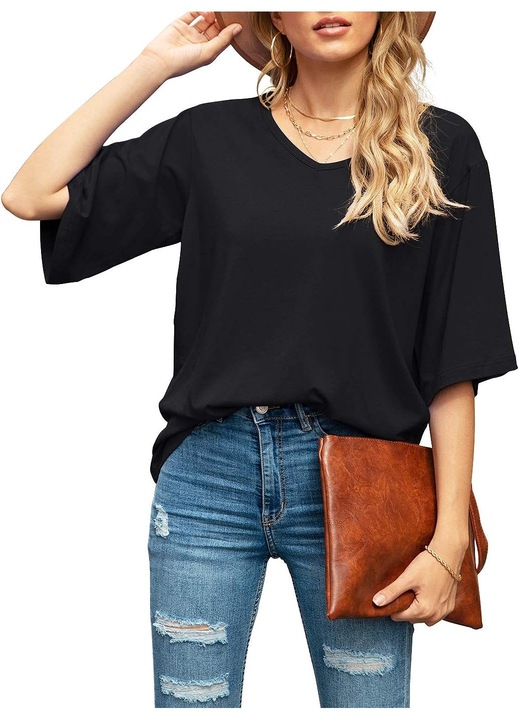 Tricou dama, JeiibrZui, Poliester, Negru, 2XL