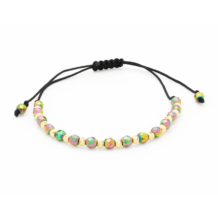 Bratara aur galben 14k snur Round Mirror, Serrani, Dimensiune reglabila